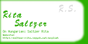 rita saltzer business card